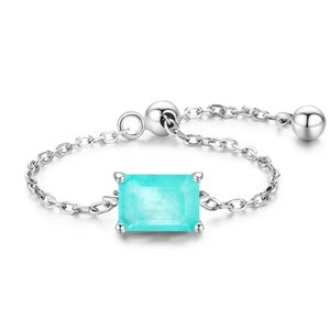 Sterling Silver Tourmaline Chain Ring